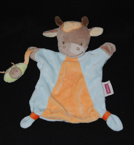 Doudou marionnette vache