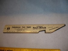International Harvester Fast Hitch Advertising Metal Ruler  hamburg pa. shollenb