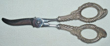 Art Nouveau *STERLING HANDLE Grape Flower SHEARS SCISSORS *Flower Motif *VG+++