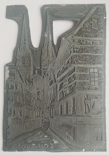 Printing plate engraving city