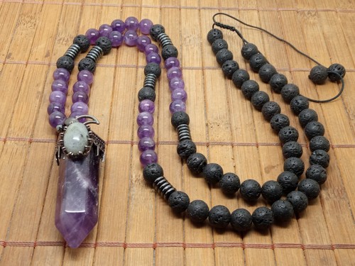 Amethyst tip labradorite - tip, +