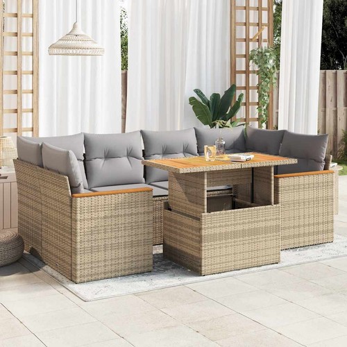 Salon jardin avec coussins - jardin,