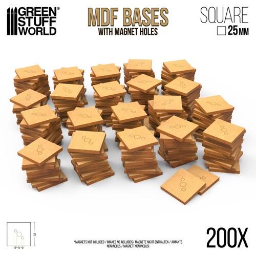 Set 200x bases mdf carré - set,