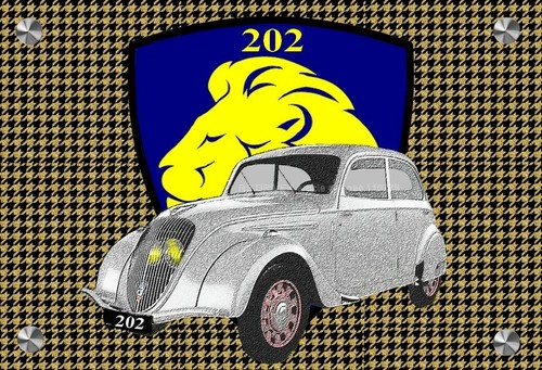 Plaque peugeot 202 - ", (