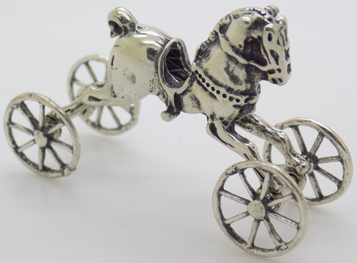 Cheval jouet argent - jouet, massif