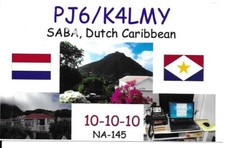 QSL 2010 Saba Île Radio Carte