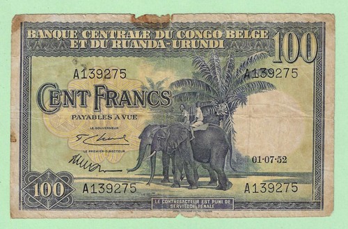 Billet congo belge 100 - belge, ,