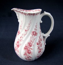 Sarreguemines 1900 Fine Porcelain Flowers and Butterflies Milk Pot Pitcher