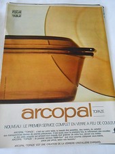 1967 Arcopal Topaz ADVERTISEMENT THE FIRST COLORED FIRE GLASS SERVICE