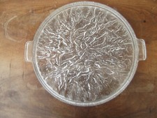 PLATEAU A 2 POIGNEES OU DESSOUS DE PLAT STYLE VERLYS ART DECO DECOR GIVRE