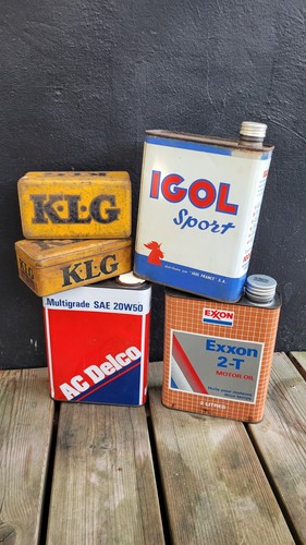 Lot bidons huile anciens - bidons,