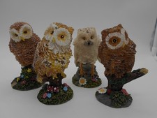 GORGEOUS LOT OF 4 ITALY RESIN OWL OWLS FIGURINES?