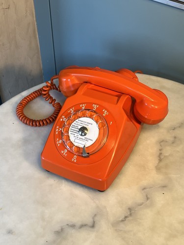 Vintage telephone orange - vintage,