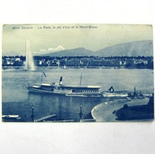 Cpsm Genève rade jet d'eau