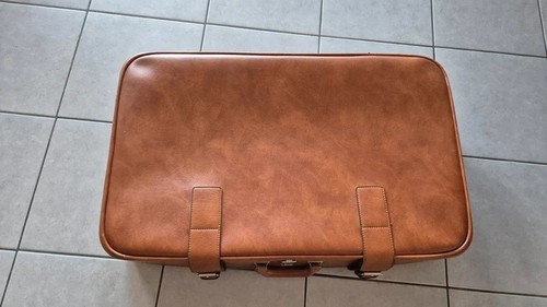 Valise rigide vintage marron