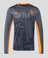 Official Glasgow Rangers FC  Long Sleeved Training Top Grey/orange Size M BNWT