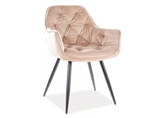 Chaise En Velours Cerise Beige