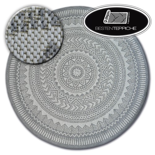 Tapis rond moderne - rond, gris