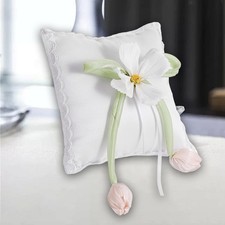 Coussin porte-alliances élégant, 15 x 15 cm, idéal pour un mariage, des