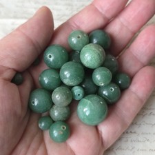Agate Verte 22 Perles Cornaline Aventurine 320 cts Idéal Pour Création Bijou 