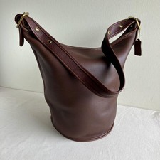 Coach Vintage Duffle Sac XL Bucket Shoulder Bag Mahogany Glove-Tanned Leather