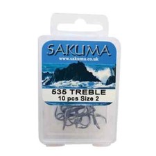 Sakuma 535 Treble Fishing Hooks - 10 Per Pack - Various Sizes Available
