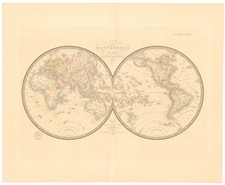1840 Brue 'Mappemonde en deux hemispheres' w/ Independent Republic of Texas