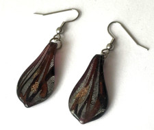 Très joli Boucle d'oreille en Verre style Murano 5cm