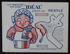 Découpage publicitaire Nestlé Lait concentré IDEAL Ménagère