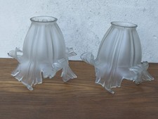 2 tulipes en verre givré