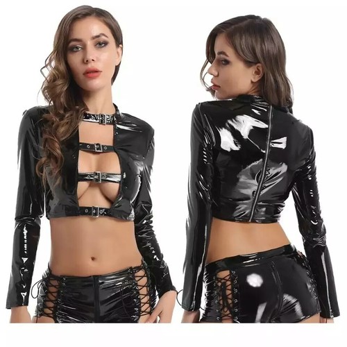 Veste body ensemble latex noir - veste,