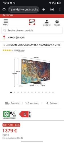 Led samsung qe65qn95a neo - tv,