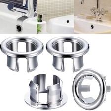 4 Salle de Bain Lavabo Évier Débordement Bague Chrome Cache-Trou Capuchon Insert