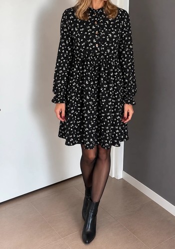 Robe vertbaudet noire - , fleurie