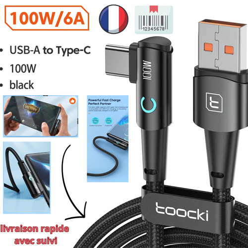 Câble chargeur angle - 1m,