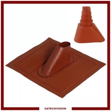 Tuile et Cône d'Étanchéité pour Mât de Couleur Rouge Brique Antenne Satellite