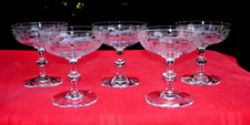 BACCARAT CHANEL 5 COUPES A CHAMPAGNE CRYSTAL SHERBET GLASSES CRISTAL GRAVE 3458
