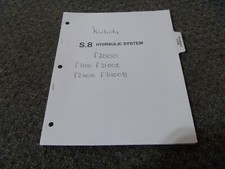 Kubota F2000 Lawn Tractor HYDRAULIC SYSTEM Shop Service Repair Manual S.8 xz