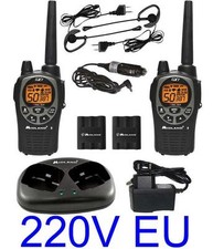 NEUF TALKIE-WALKIE MIDLAND GXT1000 56KM 5W + CONVERTISSEUR 220V + CASQUE radios