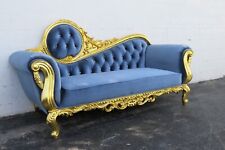 Rococo Style Heavy Carved Gold Leaf Large Long Sofa Chaise Lounge 3606