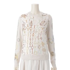 HERMES 23AW silk x cashmere Twill Laine DO RE BOUCLES knit sweater tops 37-7...