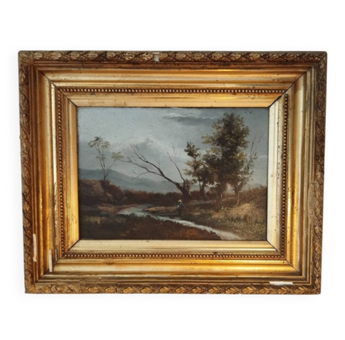Oil panel signed 19th - panel,, (19th