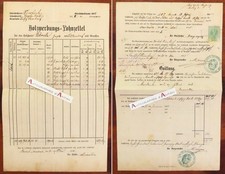 ● 1875 tax stamp Alsace Lorraine German document Deutsch Rumbach Markirch