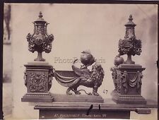 Fontainebleau Chenets Louis XVI France Vintage Albumine ca 1880 