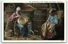 1941 GATLENBURG TN SOUTHERN APPALACHIAN MOUNTAINS BASKET MAKERS POSTCARD P6069