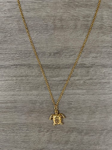 Collier tortue doré acier - collier, –