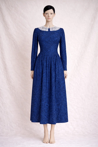 Robe velours côtelé bleu - robe,
