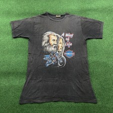 Vintage Harley Davidson Shirt Mens M Black 80S 3D Skull Eagle Biker Motorcycle