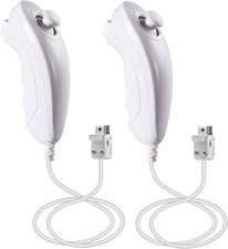 LOT Of 2 Nintendo Wii Nunchuck Controller White OEM Official 