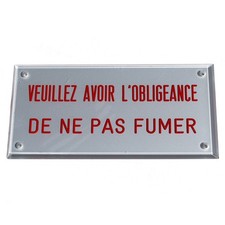 Plaque en plexiglas vintage / Veuillez avoir l'obligeance de ne pas fumer
